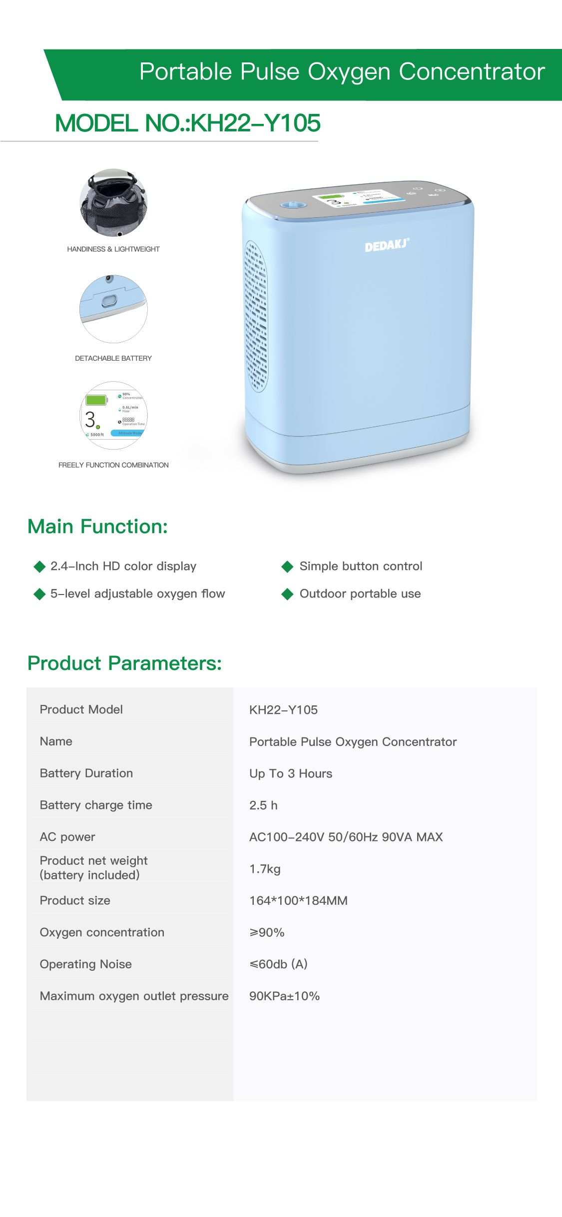 Hordozható oxigén koncentrátor